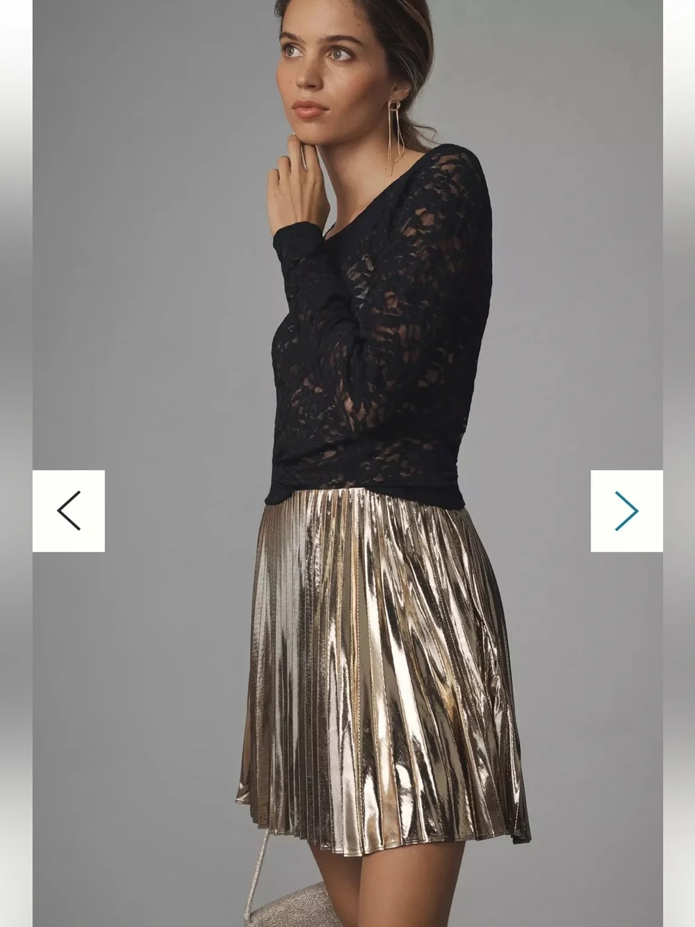 NWOT Anthropologie Long Sleeve Black Lace Crew-Neck Top - S